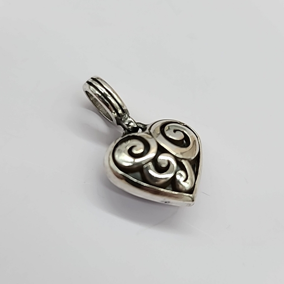 Brighton "CUPID'S KISS" Swarovski Crystal & Mod Scrolled Heart Charm ❤️ - Picture 4 of 8